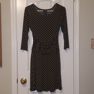 Polka dot cinched waist dress